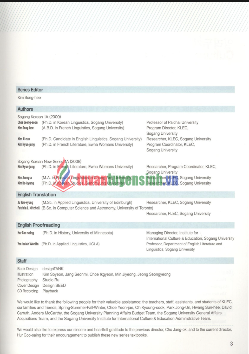 sách Sogang Korean 1A 2