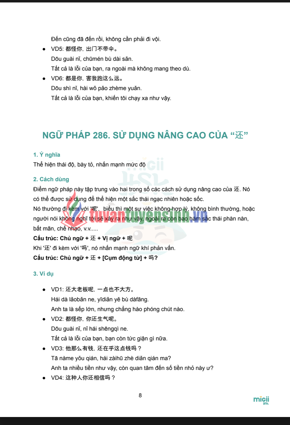 sách Tài Liệu Ngữ Pháp HSK4 7
