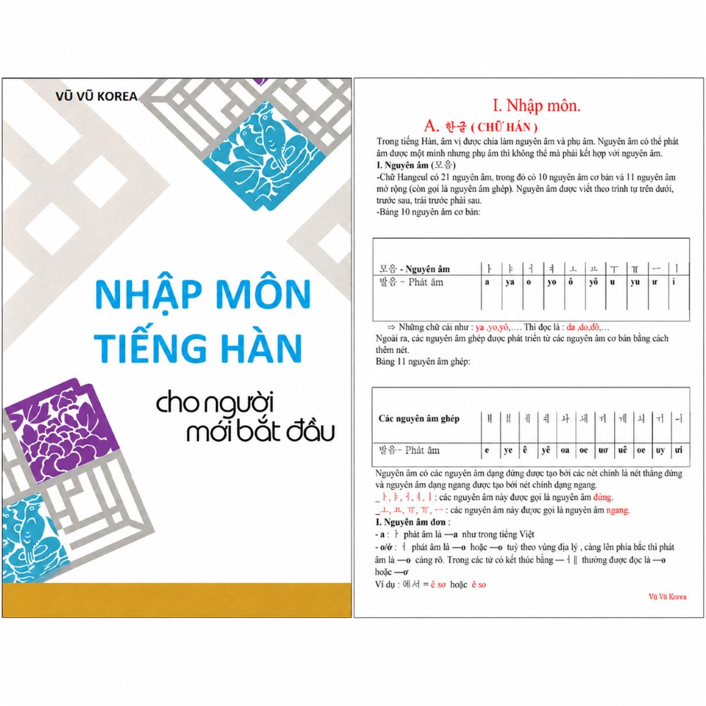 tài liệu tự học tiếng hàn tại nhà - Nhập môn tiếng Hàn cho người mới bắt đầu