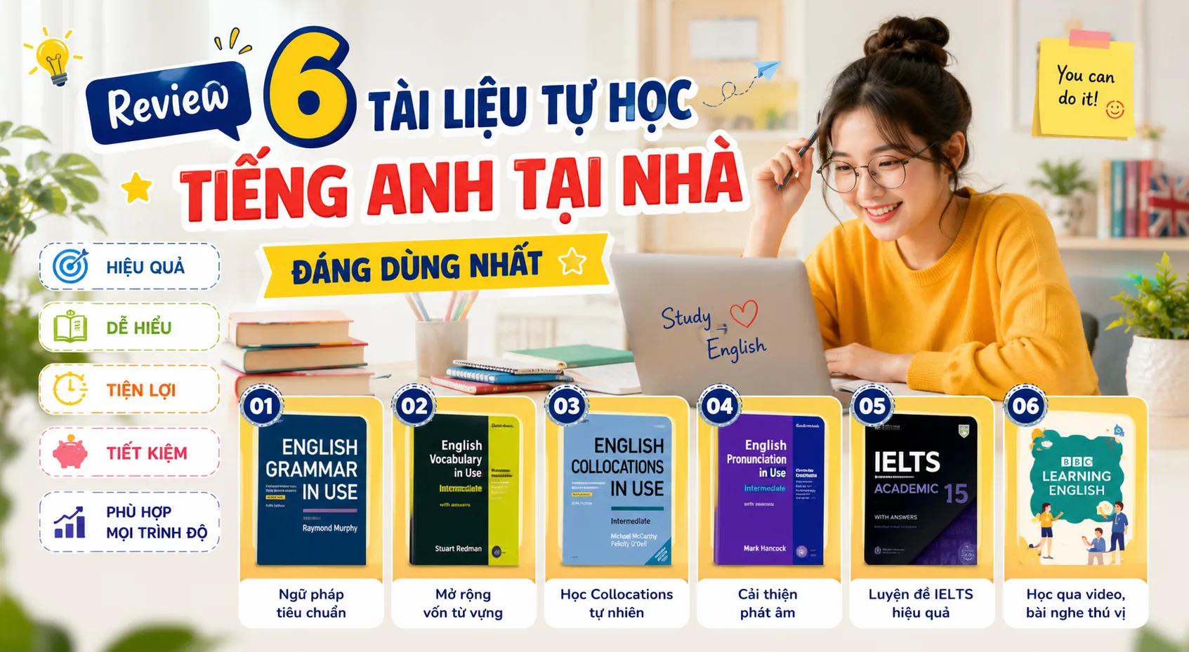 Review 6 tài liệu tự học Tiếng Anh tại nhà đáng dùng