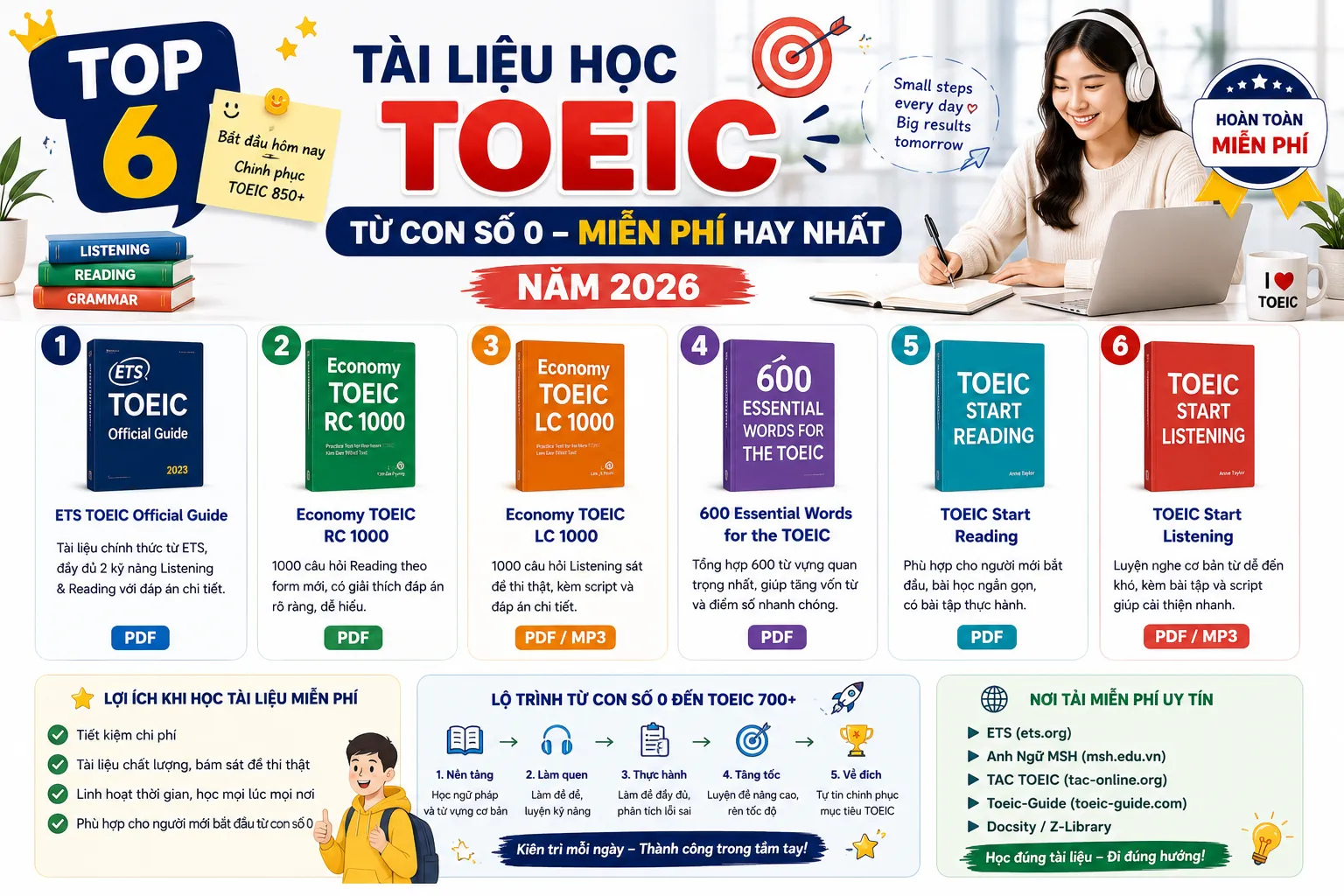 TOEIC từ con số 0 miễn phí hay năm 2026