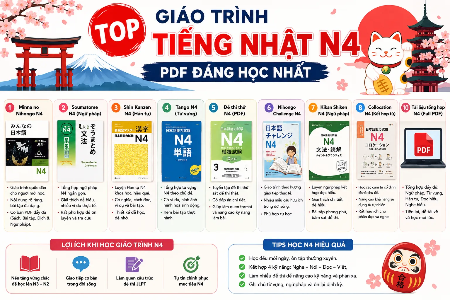 Top 7 Giáo Trình Tiếng Nhật N4 PDF Đáng Học năm 2026