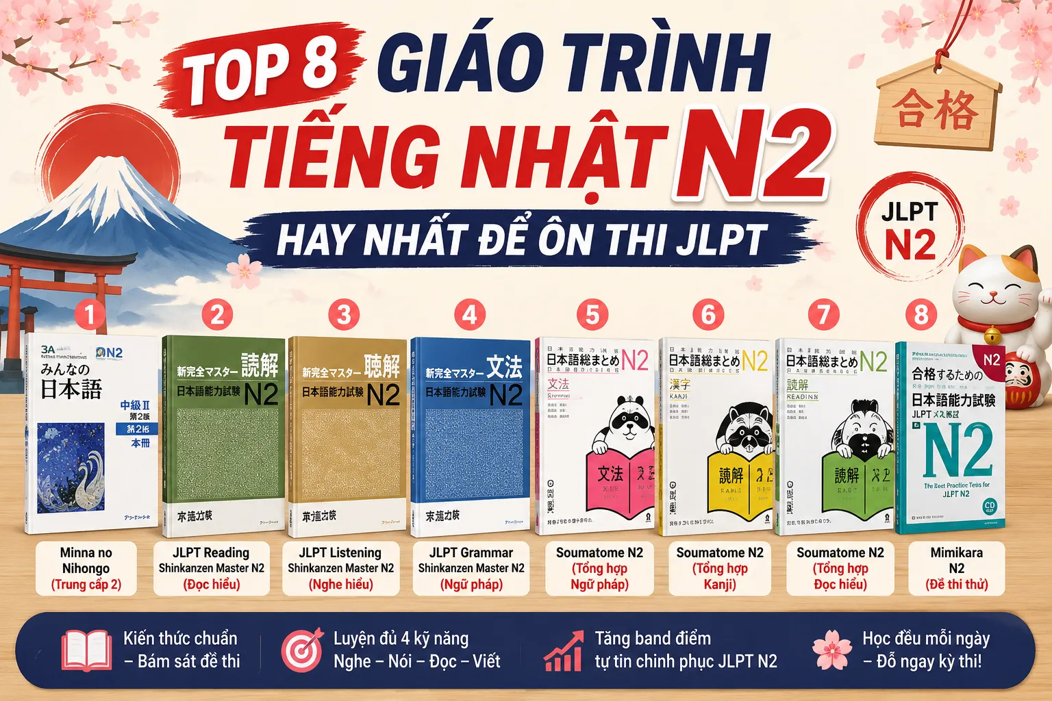 Top 8 Giáo Trình Tiếng Nhật N2 Hay Nhất Để Ôn Thi JLPT